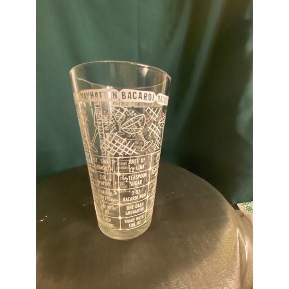 Vtg Federal Glass 6 inch tall Cocktail Recipes Glass Tumbler Mixology VGUC - Picture 11 of 14